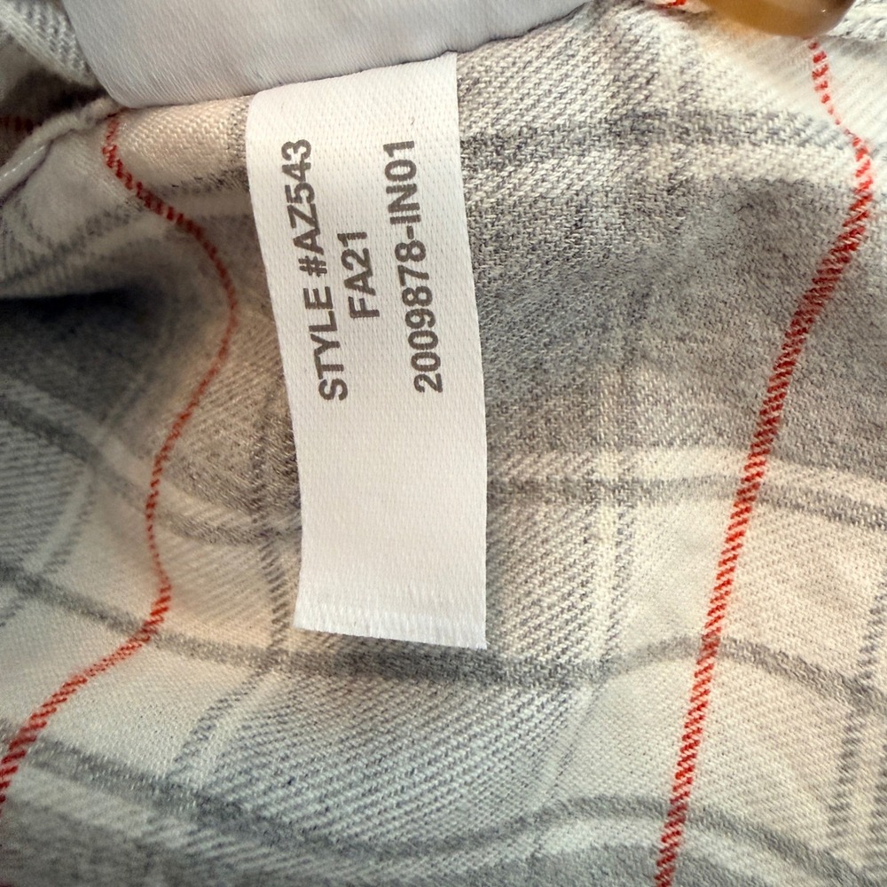 J.Crew Button Down Shirt Mens XL Grey Plaid Flannel Brushed Twill Slim Fit AZ543 - Picture 5 of 6